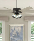 Ceiling fan with 4 Pack White Frosted Glass Lamp Shades For Easy Light Swap, 5 In Height, 4.6 In Diameter, 1.65 In Fitter