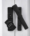Matte Black 180 Degree Barn Door Lock With 3 Digit Keyless Password Latch Flip Lock on white door