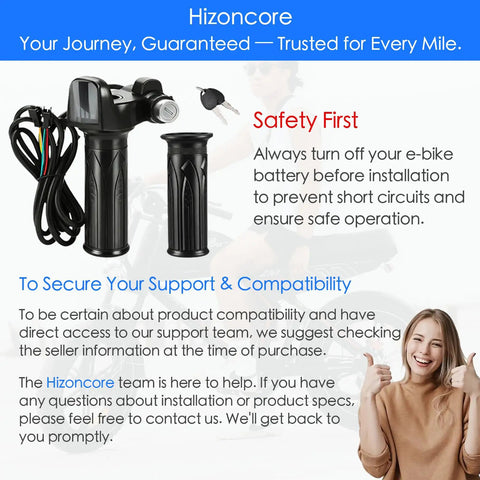 Ebike Full Twist Throttle Plug And Play 3 Pin For Ridstar Q20 48V With LCD Display And Key Lock Easy Install Throttle Grips For Ebike Motorcycle Scooter Ride Safe And Smooth Power