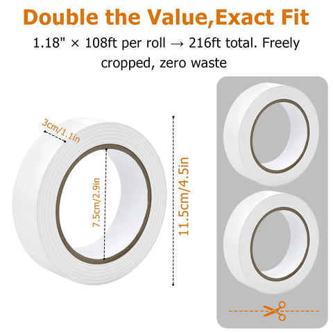 Two Roll Bottle Sealing Tape Pack 1.18 Inch By 108 Feet Each Cut To Size Waterproof Leakproof Tape for various uses.