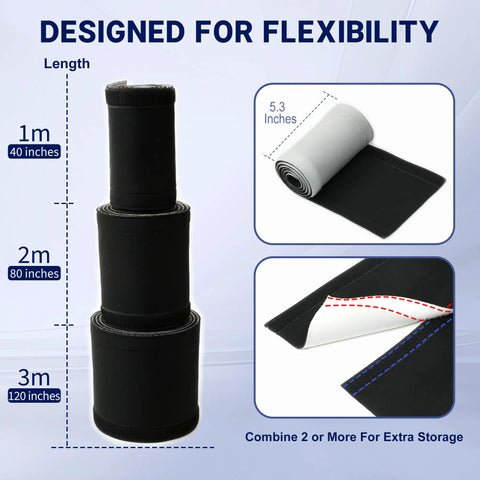 10 Foot Neoprene Cable Sleeve With Hook And Loop Fastening Cuttable 1.5 Inch Diameter Reversible Cord Protector display