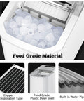 Portable Countertop Ice Maker Dishing Out Bullet Ice Keeps Your Squad Cool By Producing 40 Pounds Daily In Jiffy with food grade materials.