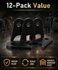 High Quality Premium Beefy Weld On Shock Mount Chassis Tabs Fits 1.5 Inch Round Tubes Rock Solid Heavy Duty Low Carbon Steel Build Tough Off Road Jeep Pickup Fab Ready 12 Pack displayed in a 12-pack arrangement.