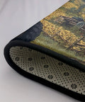 Close-up of Farmhouse Tractor Area Rug 36x24 Inch Soft Non Slip Floor Mat, showing design and non-slip backing, machine washable.