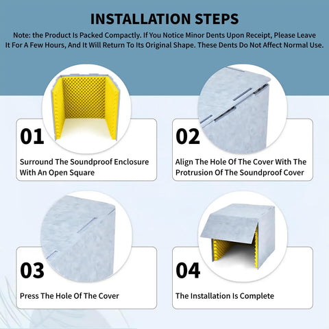 Installation steps for Heavy Duty Foldable Desktop Microphone Booth With 12mm High Density Honeycomb Acoustic Foam Soundproof Vocal Shield.
