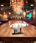 Airship Diecast Model With Stand For Home Office And Cafe Decor Iron Dope Vintage Ship Statue White Display Figure