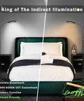 LED Floor Lamp With Flexible Gooseneck, Dimmable With Remote, 24W, Color Temperature 3000K-6500K, by bedside in bedroom