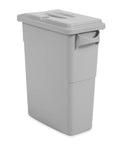 Slim Jim Confidential Doc Trash Can With Locking Lid, 16 Gallon, Gray, tamper resistant, for secure doc disposal in office