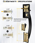 Specifications for Matte Black Double Front Door Lock Set With Reversible Lever Handle And Dummy Door Handle
