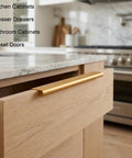 Versatile Cabinet Handles 2 Pack For Drawers, Dressers, Closets And Cupboards, Slick Silver Finish, installed on kitchen drawer