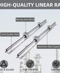 Two Piece SBR20 Linear Rail Kit 300mm With Four SBR20UU Bearing Blocks For CNC Machines Pro Grade Rails And Blocks Set