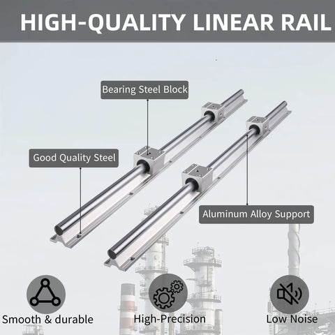 Industrial Grade Linear Rail Kit Two 800mm Rails With Two Guide Shafts And Four SBR16UU Bearing Blocks for CNC Lathes