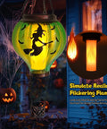 Halloween Outdoor Decoration Hot Air Balloon Solar Lantern With Flickering Flame Hanging Lanterns For A Spooky Witch Vibe Waterproof Garden Patio Decor For Halloween Party
