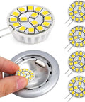 G4 LED Bulb 2W 12V AC DC Bi Pin Replacement for RV Camper Trailer Motorhome and Marine Boat Lighting 4 Pack in hand