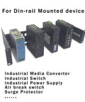 Universal 2U 19 Inch Rack Mount Kit For DIN Rail Devices With Adjustable Depth holding industrial converters and switches.