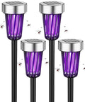 Solar Powered Outdoor Bug Zapper Pack of 4 for Backyard, Garden and Walkways with 360 Degree Mosquito Barrier