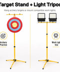 Adjustable Foldable Metal Archery Target Stand With Tripod Design For Backyard Range Practice, Holds Hanging Straw Targets