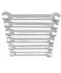 Six Piece Metric Flare Nut Wrench Set With 15 Degree Offset Heads For Tight Access Includes 9mm By 11mm, 10mm By 12mm, 13mm By 14mm