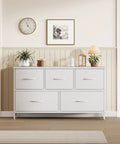 Sleek White Dresser For Bedroom, Wide Chest Of Drawers With Badass Storage Cabinet For Clothes in modern living space.