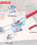 Beefy Six Pack Toggle Latch Clamp Set With 700 Lb Holding Power, self-locking design shown with adjustable features and non-slip grip.