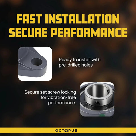 Heavy-Duty Flange Pillow Block Bearing 2-Bolt Flange Mounted Ball Bearing Unit With Cast Iron Housing, installation features