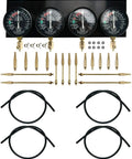 Carburetor Vacuum Synchronizer Gauge Set For Motorcycles And 2 To 4 Carb Systems, 4 gauge sync tool kit with hoses and adapters