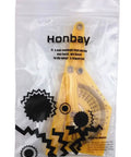 Top Shelf Dead On Accurate Plastic Protractor Angle Finder With Measuring Arm Ruler Tool Features 0 To 180 Degree Range in bold yellow packaging.