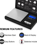 Pocket Digital Gram Scale On The Go 1000G 0.1G With 6 Unit Modes G Oz Gn Ct Dwt Ozt displaying stainless steel platform