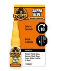 All Purpose Clear Super Glue With Brush And Precision Nozzle Fast Acting Bond For Glass Plastic Wood Metal Ceramic Rubber And Leather 12 Gram Pack