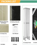 Packing list of 10 By 15 Heavy Duty Pop Up Canopy With Four Sidewalls And Mosquito Netting Easy Up Screen Tent for outdoor use