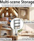 Multi-scene storage for Built Like A Tank Large Clear Plastic Storage Bin With Heavy Duty Foldable Frame in attic, dormitory, bedroom, and living room.