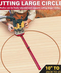4 In 1 Router Milling Groove Bracket Aluminum Alloy Circle Cutting Jig For Routers in use cutting large circle, rose red