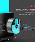 3 In 1 MIG TIG Stick Welder, 145 Amp, 110V 220V Gasless Flux Core Welder With Digital Screen showing spool assembly