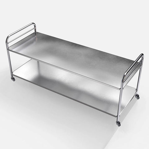 Heavy Duty Swivel Expanding Stem Casters With 1.5 Inch PVC Wheels For Kitchen Prep Tables on a stainless steel cart