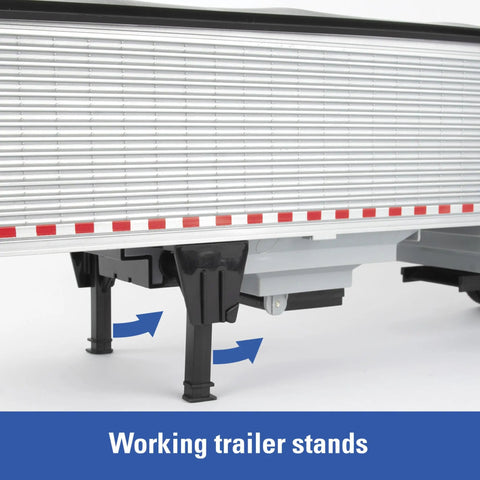Peterbilt Model 367 Semi Truck Toy With Grain Trailer One Sixteen Scale Die Cast And Plastic Durable Construction Vehicle trailer stands