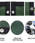Privacy Fence Screen Cover 3 Ft By 40 Ft Heavy Duty HDPE Shade Net With UV Protection, close-up of grommets and weaving