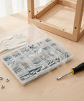 Carbon Steel Screw Nut Washer Set For Furniture Assembly And Home Repairs Include Storage Box And Durable Work Gloves M3 To M6