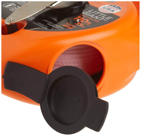 Pro Grade Chalk Line Reel With 110 Foot Reach, 12 Ounce Chalk Capacity showing chalk container close-up