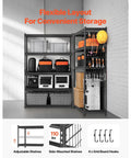 Beefy Industrial Storage Shelving Unit With 5 Tiers And 2500 Lbs Total Capacity showcasing flexible layout in garage setting