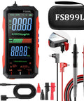 Pro Grade USB Rechargeable Digital Multimeter With 6000 Counts, Auto Range Display, Double Fuse Protection, case, and probes.