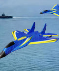 Ready To Fly 2 Channel RC Airplane with Gyro for Kids and Adults Durable EPP Foam Jet Toy flying over water