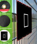 Portable 6x8 Ft Baseball Batting Backstop With Quick Setup PVC Vinyl Backdrop Target for Field, showcasing material and grommets.