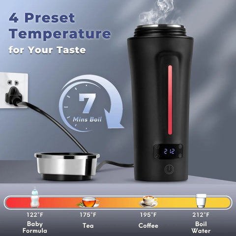 Global Travel Kettle With Dual Voltage 110-240V Portable Electric Kettle LCD Display Four Temperature Settings in use