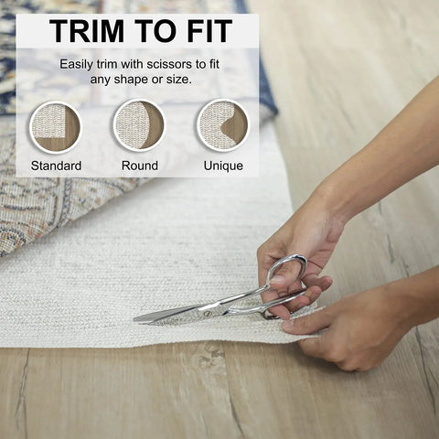 Trimming non slip rug pad gripper for area rugs 1 foot 6 inch by 2 foot 6 inch ultra low profile anti skid under rug liner with scissors
