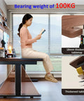 Brown Adjustable Standing Desk With Three Memory Buttons And Anti Collision Safety Tech For Home Office Setup, featuring 18mm thick tabletop and sturdy legs.