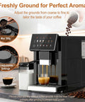 Total Game Changer Super Automatic Espresso Machine With Built In Grinder And 15 Custom Settings For Barista Grade Lattes And Smooth Americanos Making Home Brewing A Sweet Treat showing adjustable grinder settings and coffee extraction.