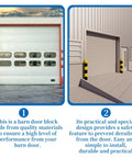 Two images of barn doors showcasing 4 Pack Anti Jump Disk Block Sliding Barn Door Hardware Set With Adjustable Stopper Pads