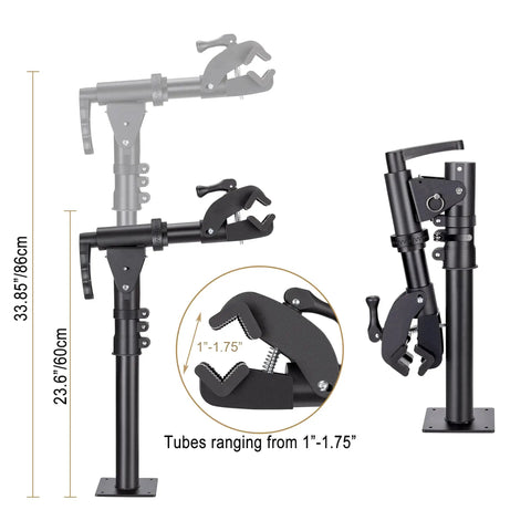 360 Degree Rotating Bike Repair Stand For Bench Mount Work Stand, E Bike And Mountain Road Bike, height 60–86 cm, tube clamp