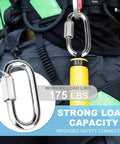 10 Pack 1.5 Inch 304 Stainless Steel Quick Links Locking Carabiner Chain Repair Links 175 Lbs Capacity for Outdoor Gear in use