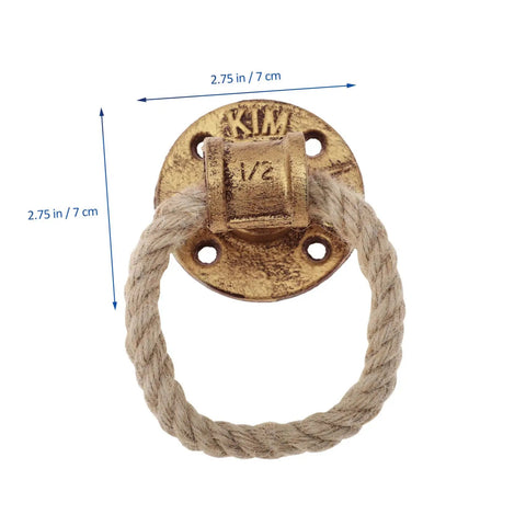 Rustic Rope Drawer Knob Pull Handle Made From Solid Metal Cabinet Door Pull Ring Dope Retro Vibe Hardware For Kitchen And Bedroom